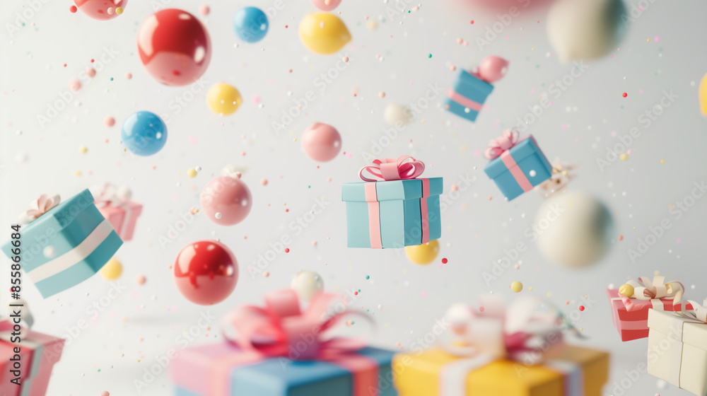 Gifts and Presents on Clean White Background Gifts and Presents on Clean White Background