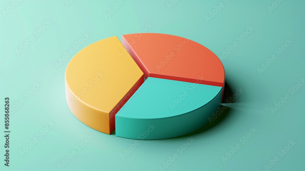 Obraz premium Colorful pie chart on pastel background