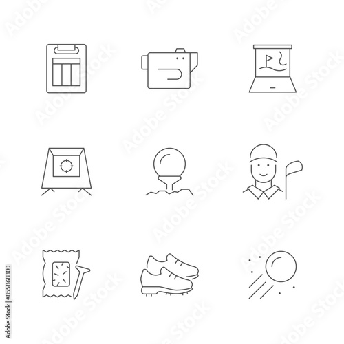 Set line icons of golf