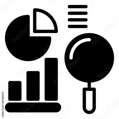 analytic icon, glyph icon style
