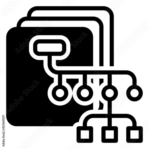 hierarchical structure icon, glyph icon style