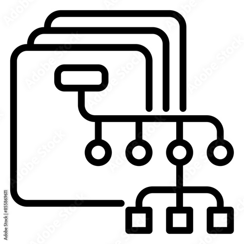 hierarchical structure icon, line icon style