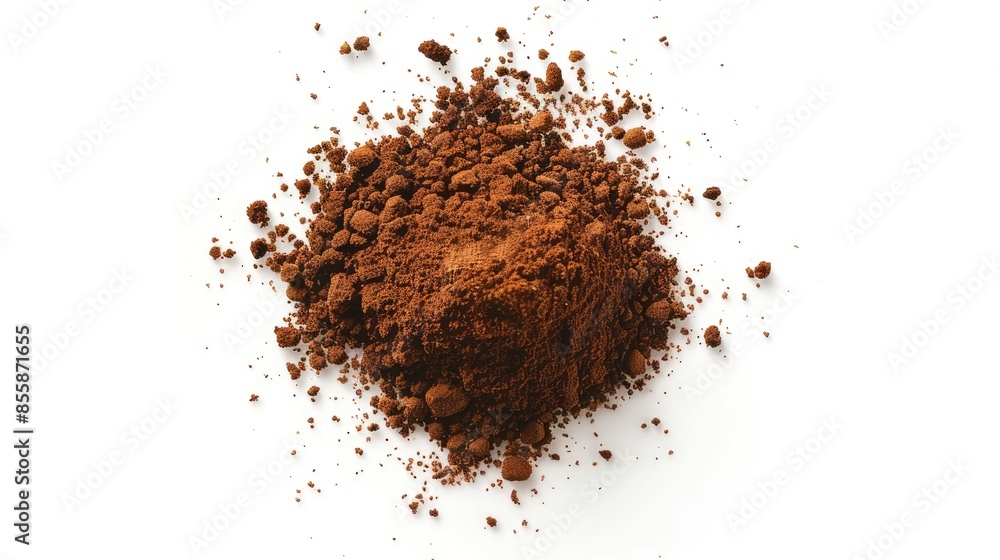 Coffee powder displayed alone on a white background Coffee powder displayed alone on a white background