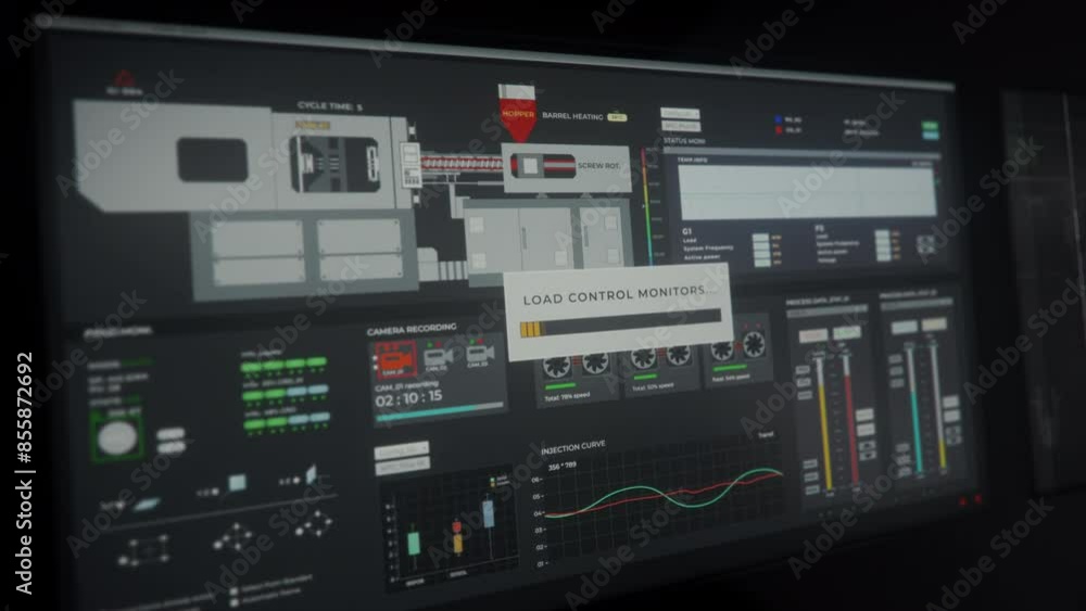 Engineering system ui displaying the eco material processing on a ...