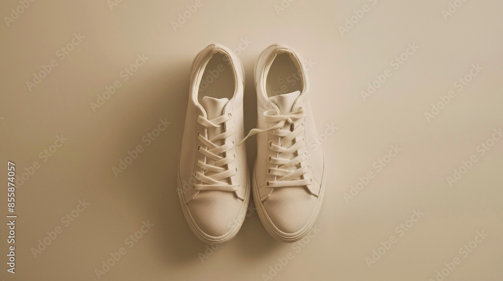 Top view of white shoes Top view of white shoes