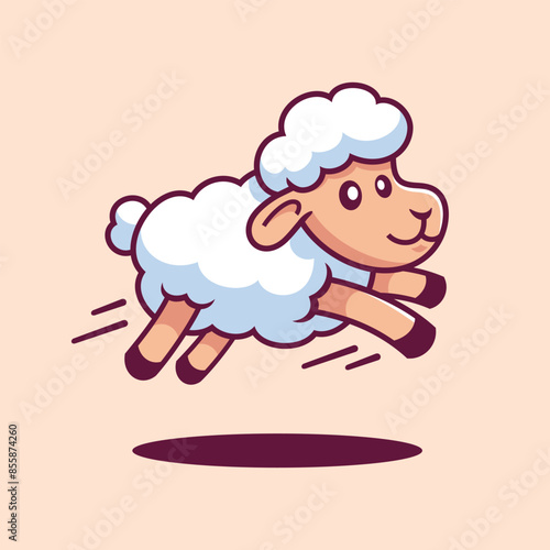 Fun Jumping Sheep Cartoon illustration