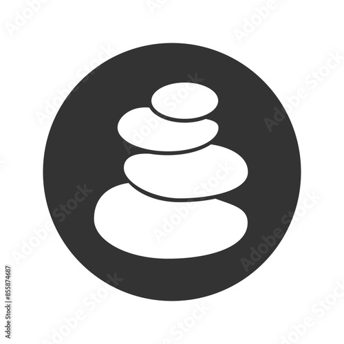 Stones pyramid icon, balance concept for spa massage, editable stroke vector illustration