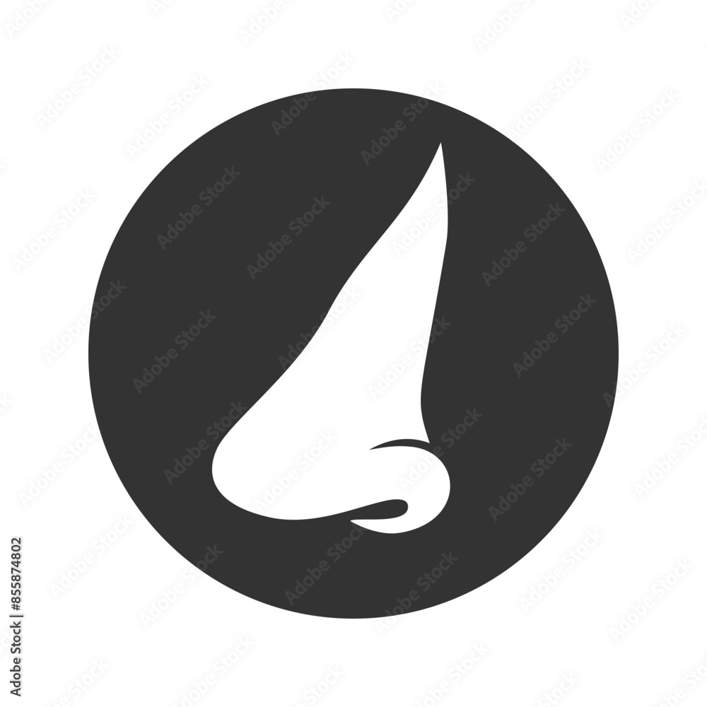 Human nose icon in modern flat style. Vector illustration Human nose icon in modern flat style. Vector illustration