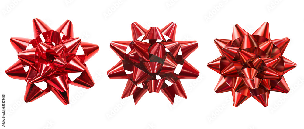 Red bow collection isolated on transparent background. Red bow collection isolated on transparent background.