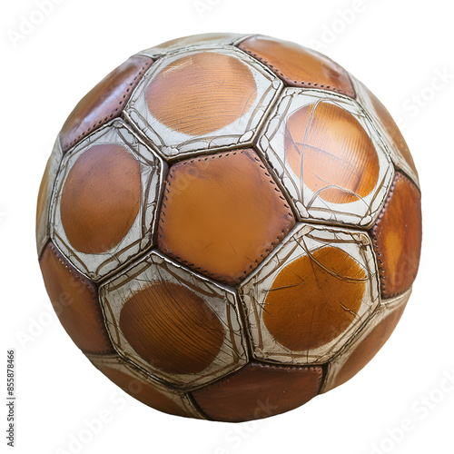 3D illustration vintage, soccer ball isolated on transparent background