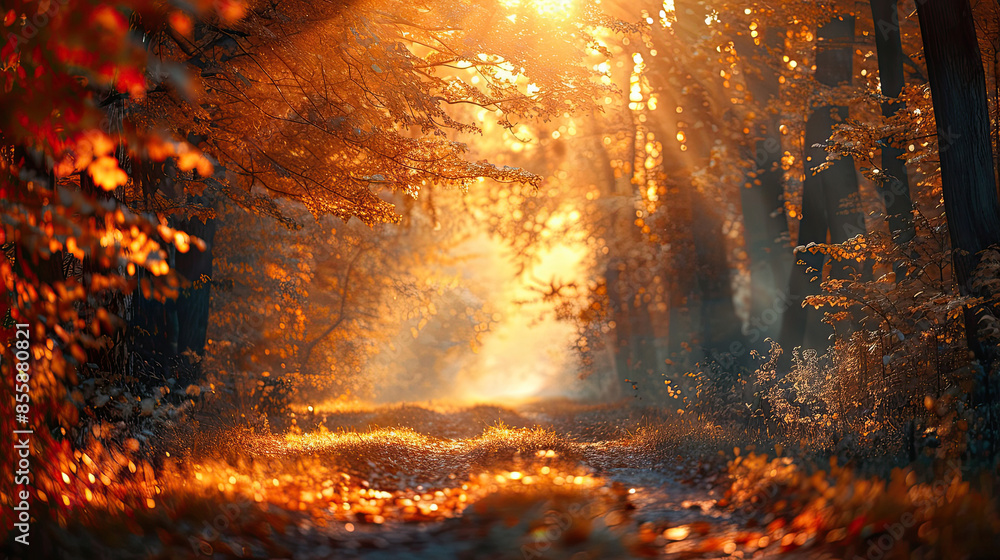 The path to the magic land of autumn The path to the magic land of autumn