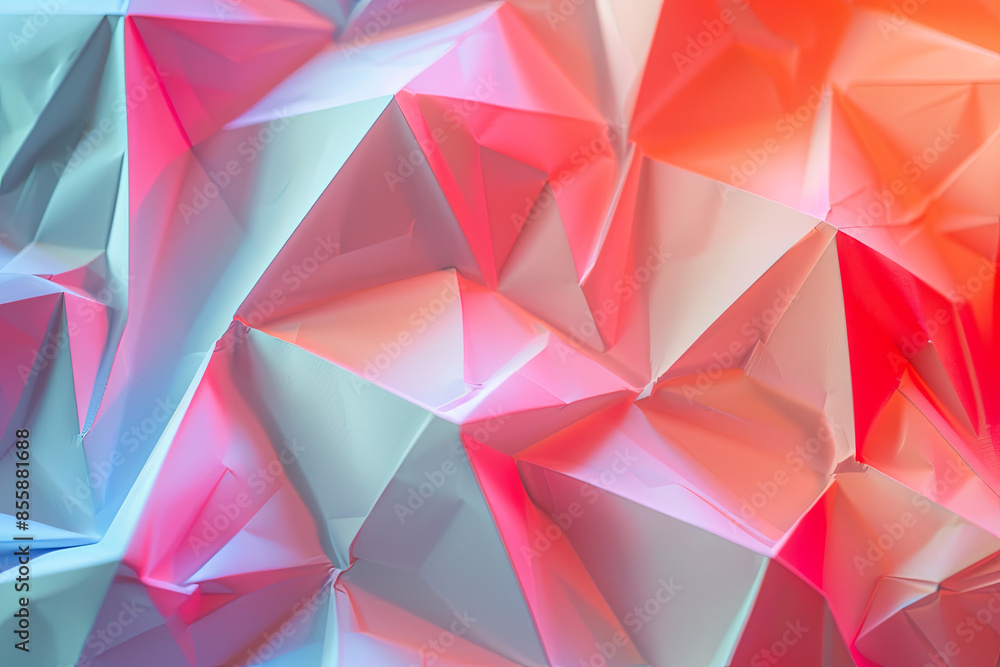 Macro image of paper folded in geometric shapes, three-dimensional effect, abstract background
Macro image of paper folded in geometric shapes, three-dimensional effect, abstract background