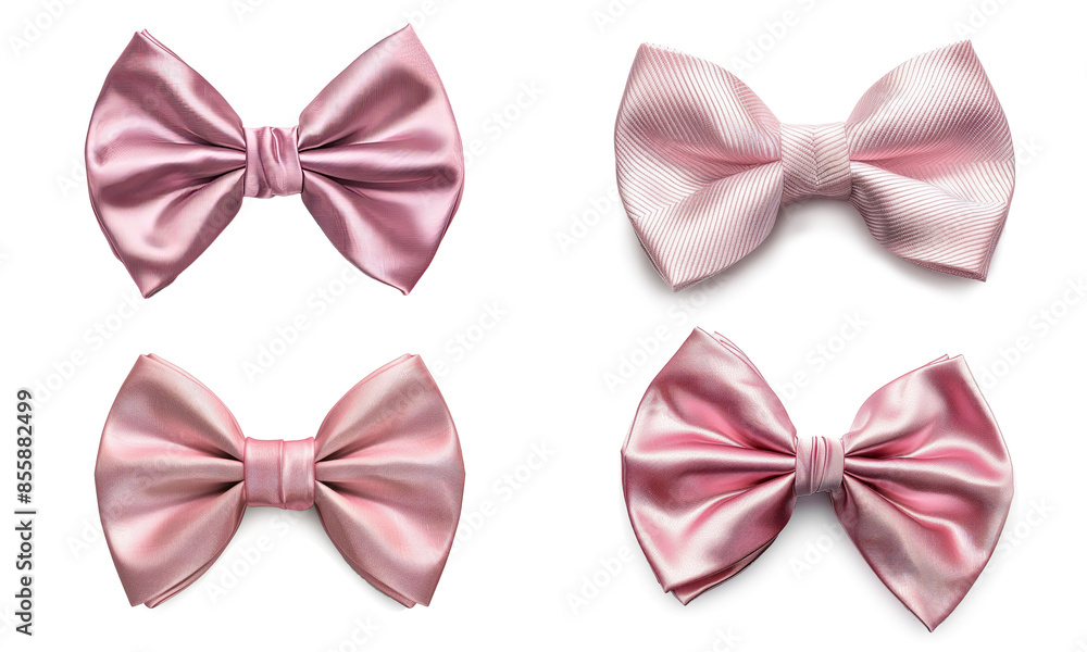 a set of 4 pink bowties transparent a set of 4 pink bowties transparent