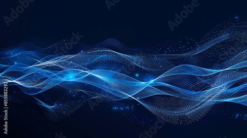 Digital wave patterns Flowing digital wave patterns with a central blank space for text, great for tech companies and digital marketing presentations