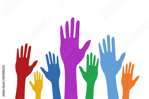 hands vector illustration on white background