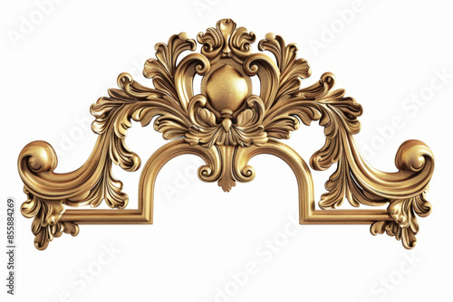 Classic golden element with floral motifs, perfect for creating elegant borders, frames, and decorative accents