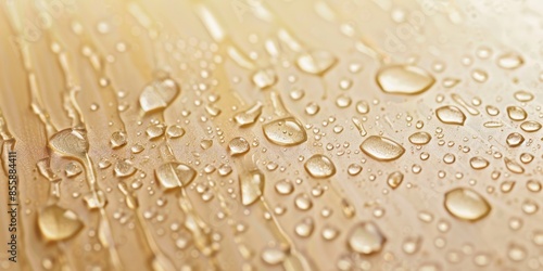 Vibrant Water Droplets on Beige Background for Summer Designs Generative AI
