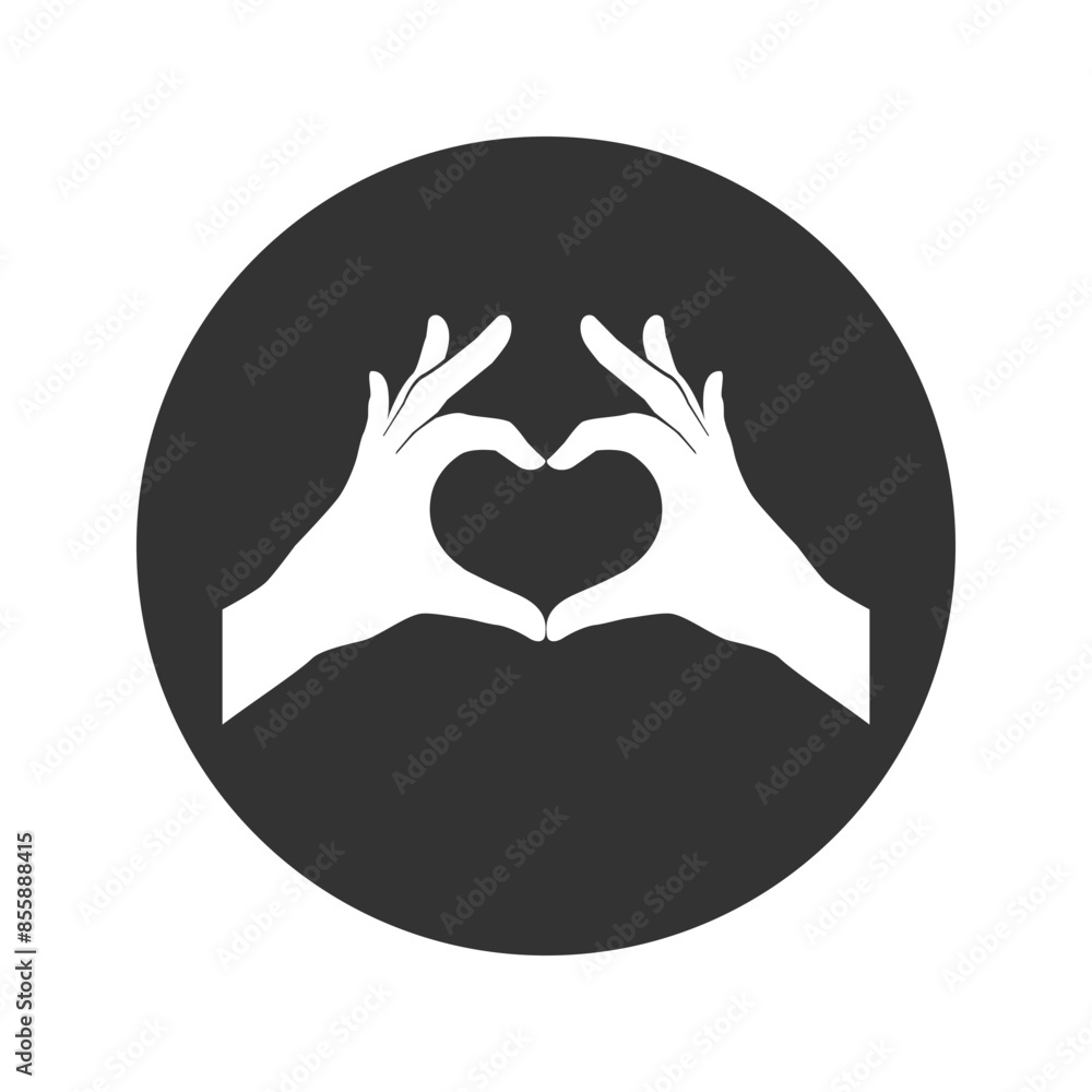 Two hands in the form of a heart icon love sign vector Two hands in the form of a heart icon love sign vector