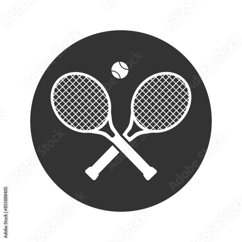 Tennis racket and ball illustration. Element of sport for mobile concept and web apps. Detailed tennis racket and ball illustration
