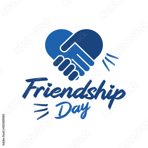 Happy friendship day typography holiday celebration art illustration dark and light blue with white background for poster banner greeting card print