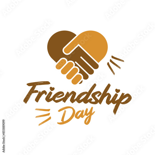 Happy friendship day typography holiday celebration art illustration dark and light strong orange with white background for poster banner greeting card print