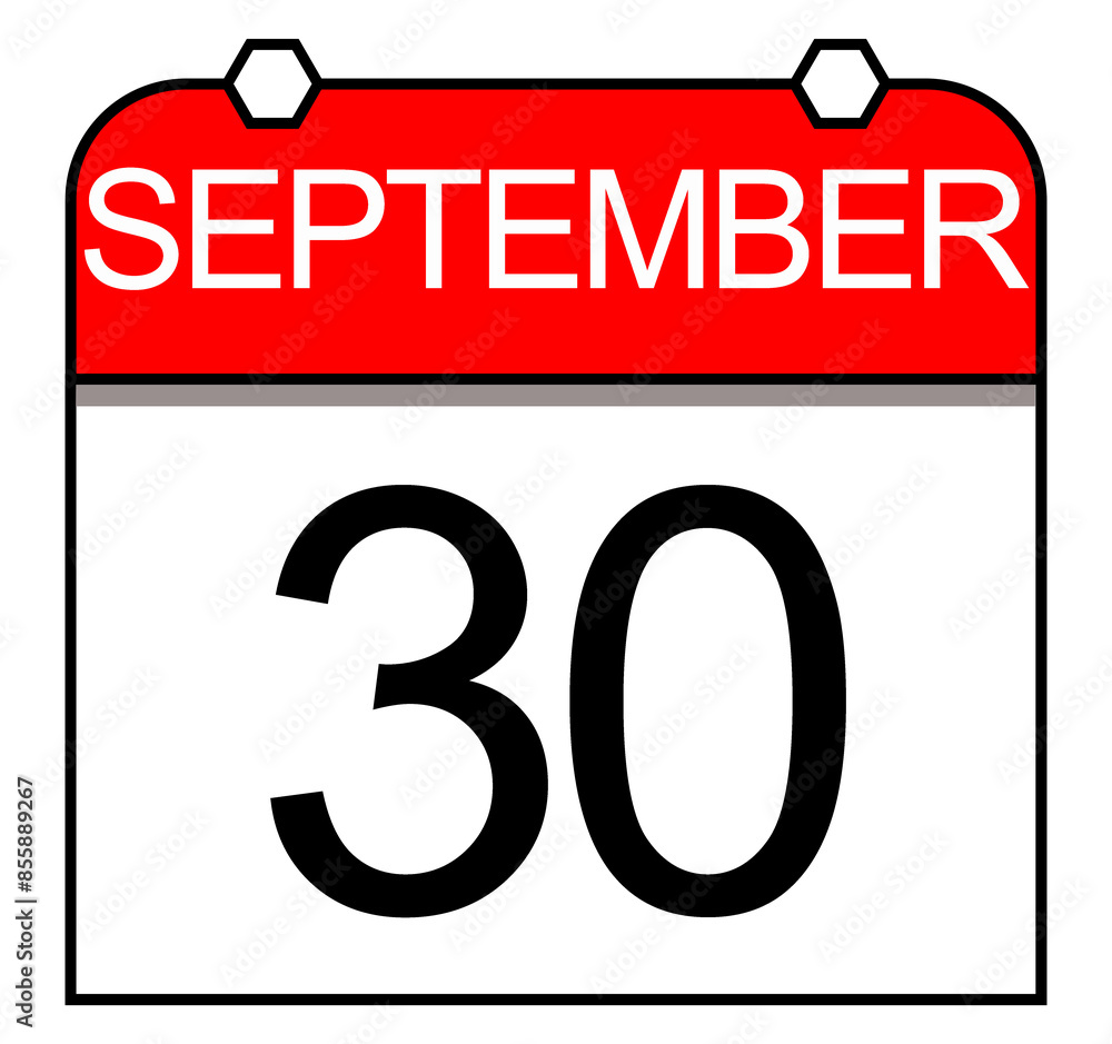 September 30. A simple daily calendar. September 30. A simple daily calendar.