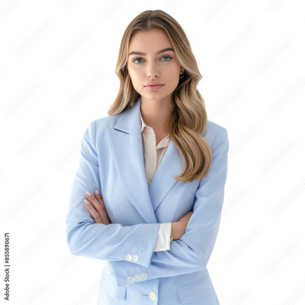 Confident Young Businesswoman in Blue Shirt Isolated on Transparent Background, Perfect for Corporate Profiles and Business Branding Confident Young Businesswoman in Blue Shirt Isolated on Transparent Background, Perfect for Corporate Profiles and Business Branding