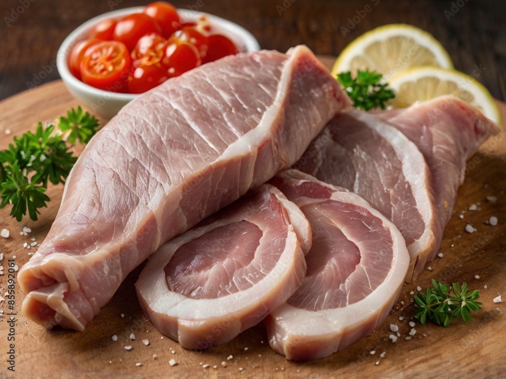 ia generated. raw pork chops with herbs ia generated. raw pork chops with herbs