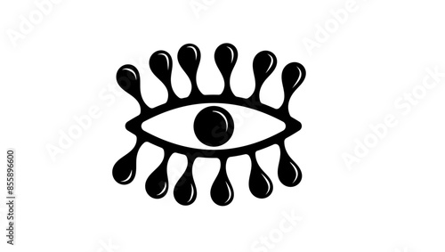 eye emblem , black isolated silhouette