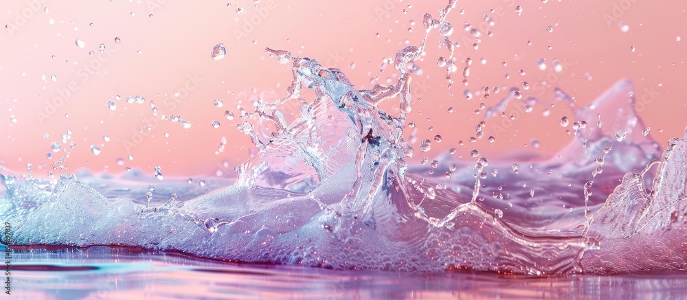 Isolated shot of water splashing pastel background Abstract. Copy space image. Place for adding text and design Isolated shot of water splashing pastel background Abstract. Copy space image. Place for adding text and design