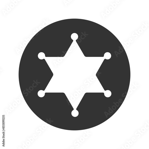 Sheriff star badge silhouette icon. Clipart image isolated on white background