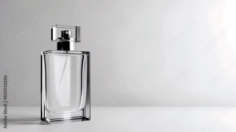 Elegant Perfume Bottle on Minimalist Background with Copy Space, Symbolizing Luxury and Sophistication Elegant Perfume Bottle on Minimalist Background with Copy Space, Symbolizing Luxury and Sophistication