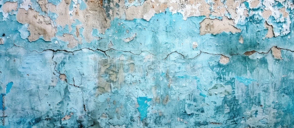 Fototapeta premium Blue Cement concrete wall texture abstract. Interior material construction blank for old backdrop building. Retro wallpaper grunge background. . Copy space image