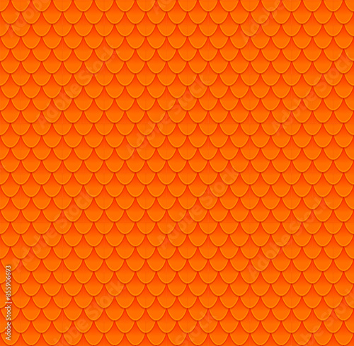 Dragon scale seamless pattern. Orange Seamless texture background