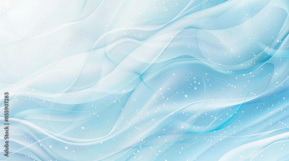 Abstract blue waves with winter snowflakes in purism style background Abstract blue waves with winter snowflakes in purism style background