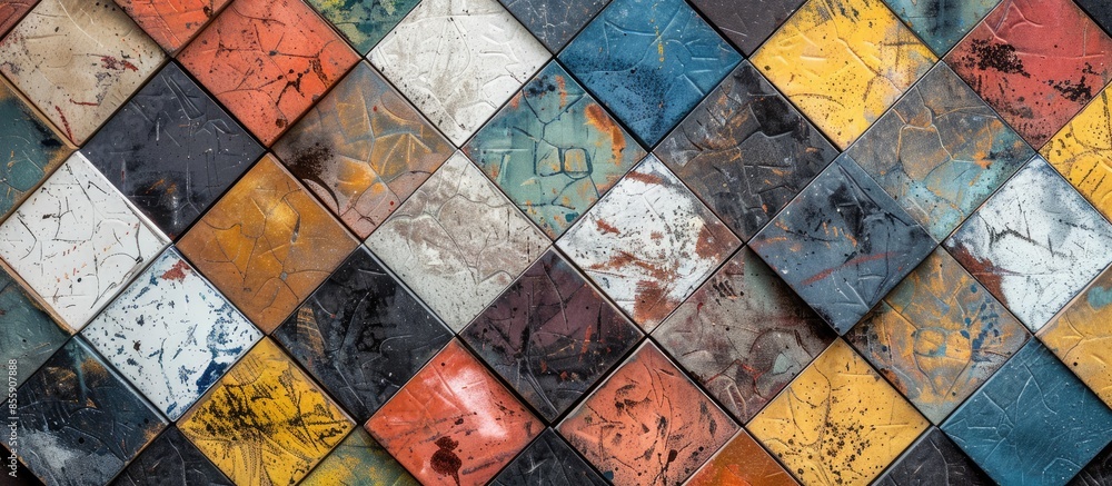Wall Tile Design, Geometric pattern, Abstract wall Decor. In Multi Colors. It can be used For Home Kitchen or Washroom Decoration. Copy space image. Place for adding text and design Wall Tile Design, Geometric pattern, Abstract wall Decor. In Multi Colors. It can be used For Home Kitchen or Washroom Decoration. Copy space image. Place for adding text and design