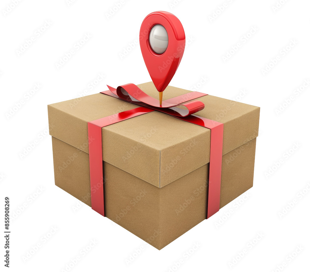 Package Delivery with GPS Location Pin Package Delivery with GPS Location Pin