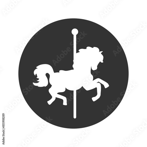 Carousel horse vector icon on white background. Flat vector carousel horse icon symbol sign from modern entertainment collection for mobile concept and web apps design