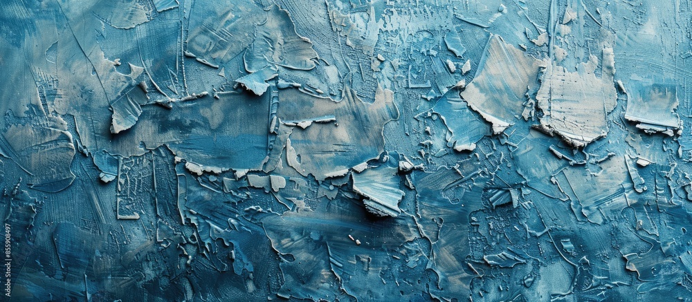 Decorative blue putty background. Wall texture with filler paste ...