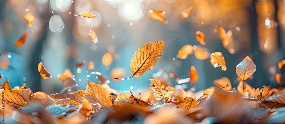 Background of dry yellow and brown leaves in fall. Outdoor. Autumn leaves Background. Focus on one object. pastel background. Copy space image. Place for adding text and design Background of dry yellow and brown leaves in fall. Outdoor. Autumn leaves Background. Focus on one object. pastel background. Copy space image. Place for adding text and design