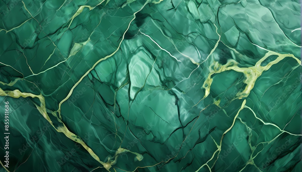 Obraz premium Rain forest green marble texture background, Ai Generated