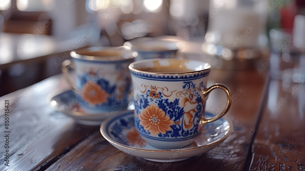 Fototapeta premium Turkish coffee in ornate cups