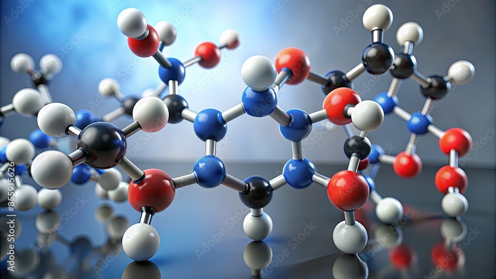 Obraz premium Chemical Model Illustration of Ribose Component in RNA