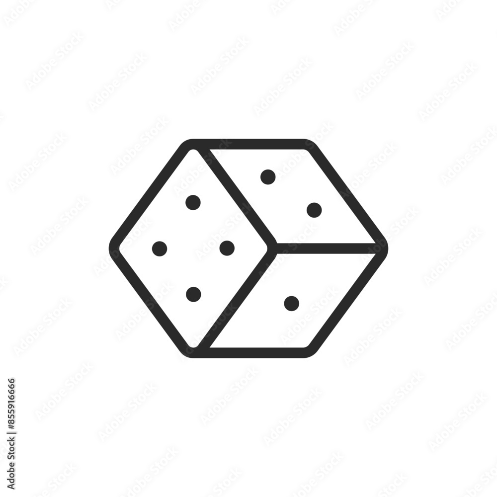 Dice, linear style icon. Editable stroke width Dice, linear style icon. Editable stroke width