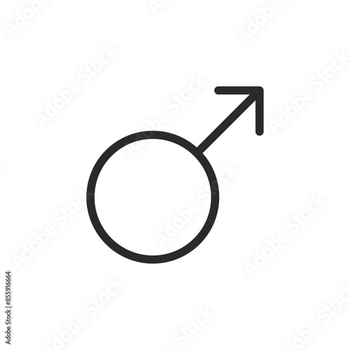 Male symbol, linear style icon. masculinity and gender. Editable stroke width