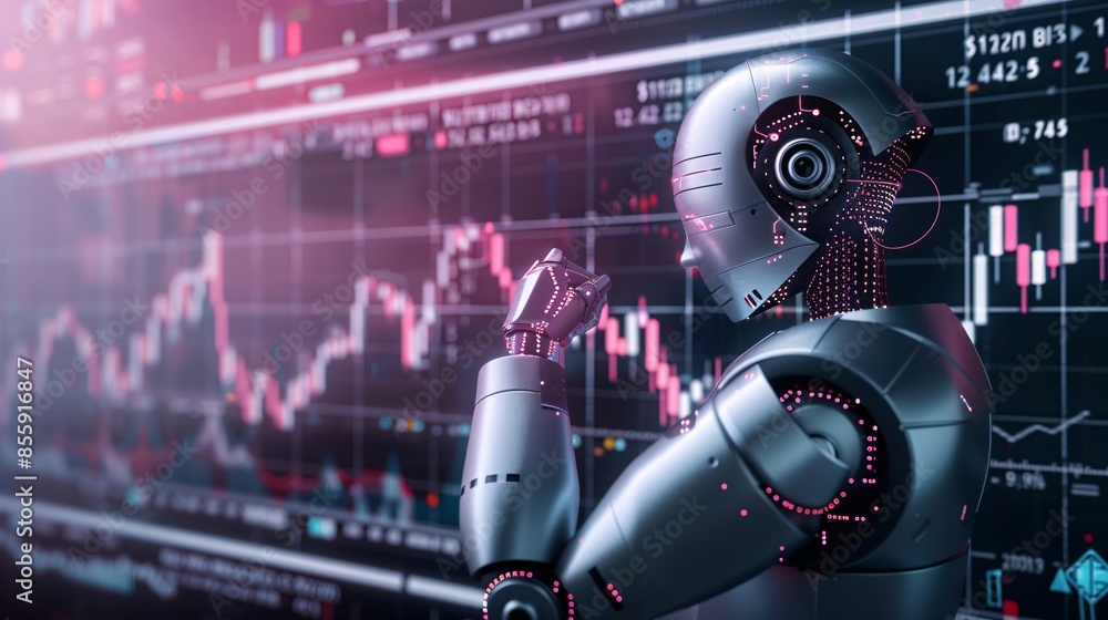 AI analyzing indicators for cryptocurrency trading in graphic. AI analyzing indicators for cryptocurrency trading in graphic.