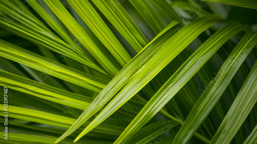 Striped of palm leaf, Abstract green texture background.