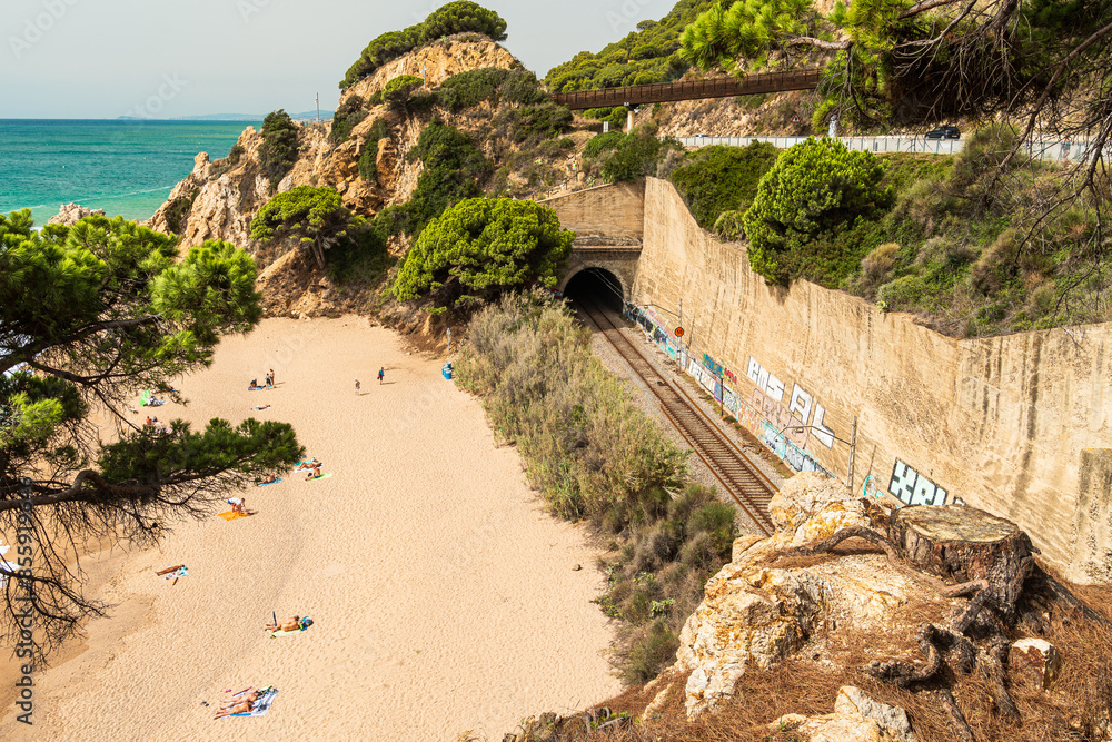 la-vinyeta-nudist-cove-beach-in-calella-stock-photo-adobe-stock