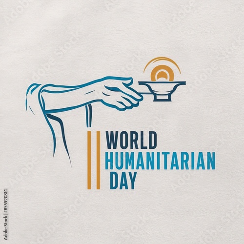 World humanitarian day, Illustration. on August 19. World Humanitarian Day Poster, Humanitarian Day, Poster, Banner,  World Humanitarian Day Logo - Simple Flat Design photo