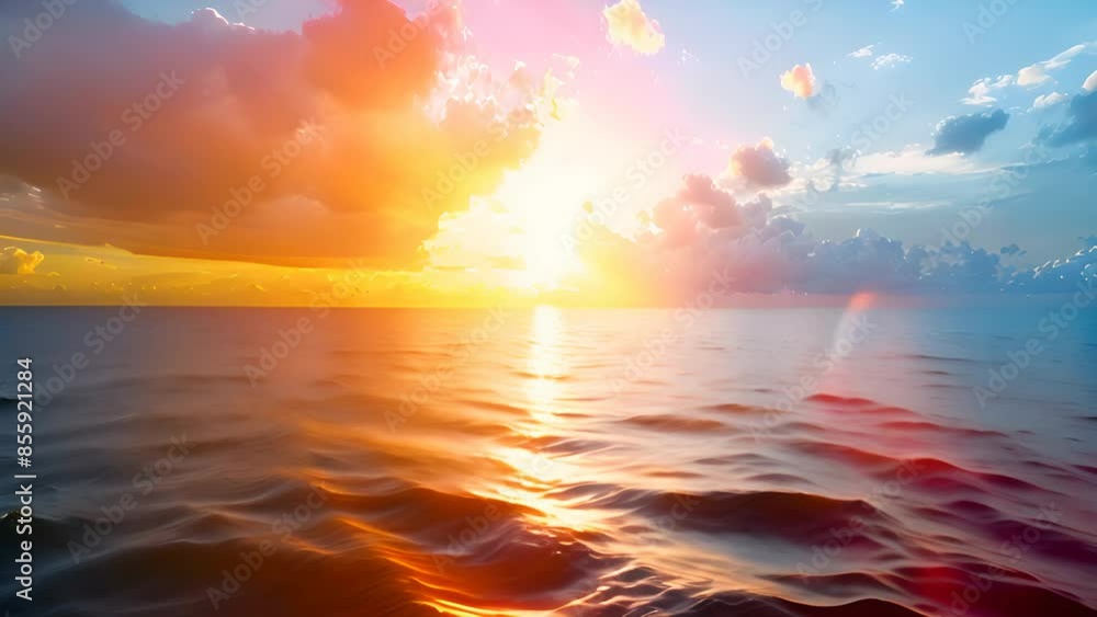Stunning Ocean Sunset with Vibrant Sky and Reflections Stunning Ocean Sunset with Vibrant Sky and Reflections